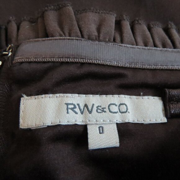 VINTAGE Y2K RW & CO Espresso Brown Satin Sweetheart Tulle Dress Goth - Size US 0 - Picture 13 of 15